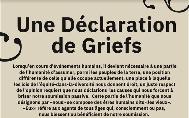 Une Déclaration de Griefs