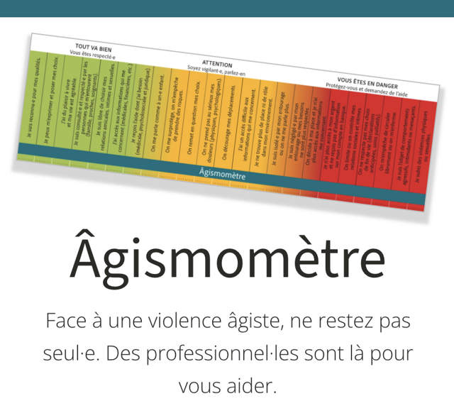 Âgismomètre Face à une violence âgiste, ne restez pas seul·e. Des professionnel·les sont là pour vous aider.
