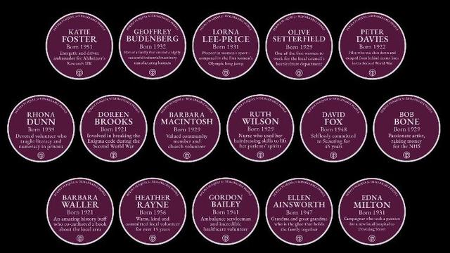 Names on Purple Plaques 