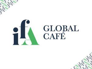 The text "ifA Global Cafe" on a white background